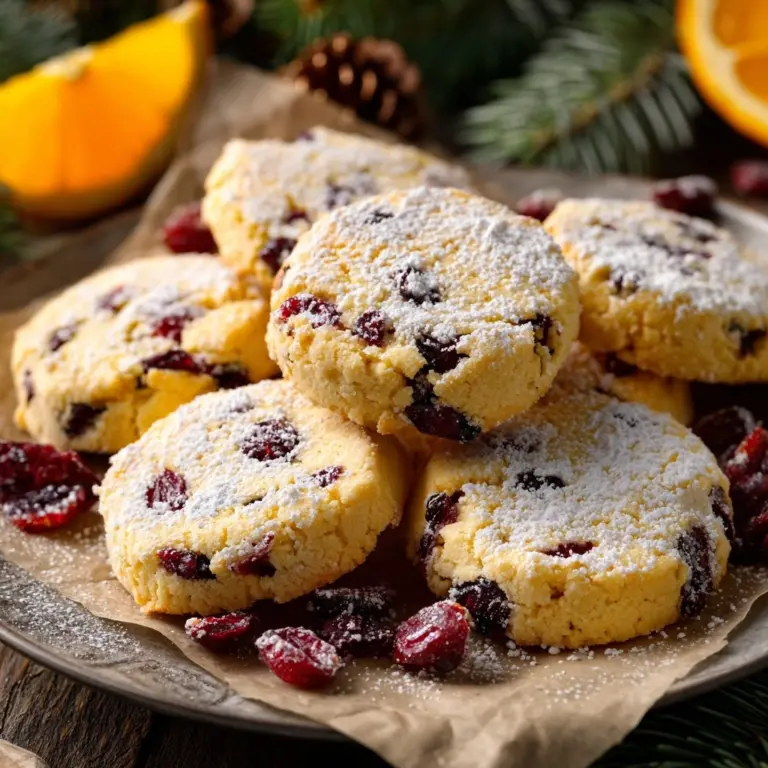 Cranberry Orange Shortbread Cookies Recipe
