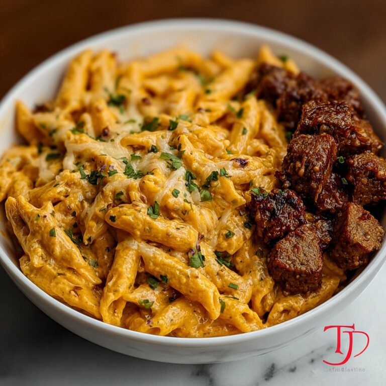 Indulgent Penne with Creamy Velveeta Four-Cheese and Cajun Beef Bites Recipe