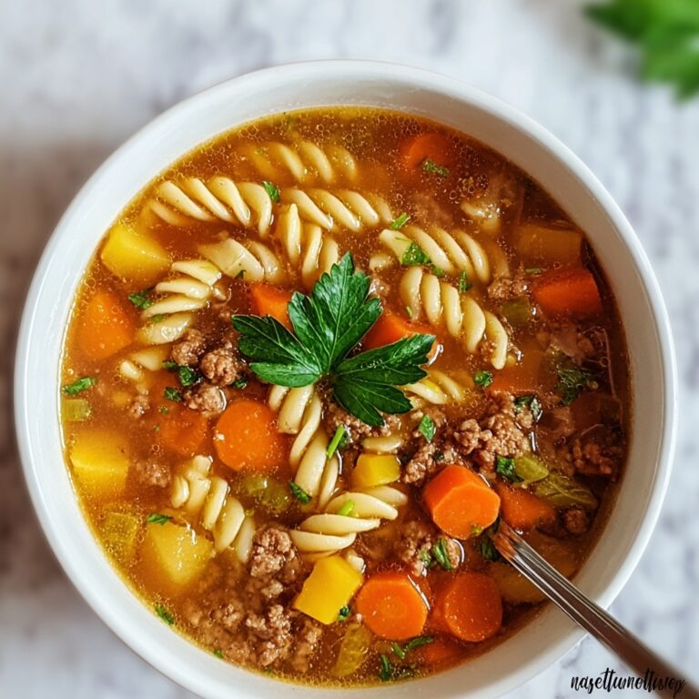 Easy Hamburger Noodle Soup Recipe